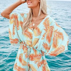 Cupshe Tropical Leaf Print Jumpsuit